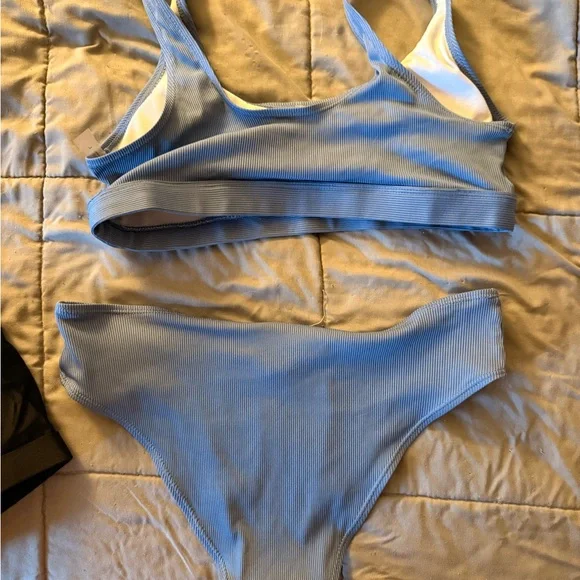 Stylish Gray-Blue Women's Bikini Set - Picture 3 of 4